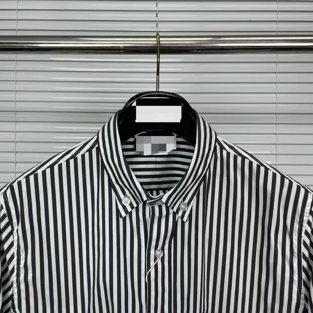 Striped Sailboat Embroidered Shirt — Unisex Short-Sleeve | Thom Browne
