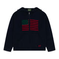 Blue Flag Zip Sweater