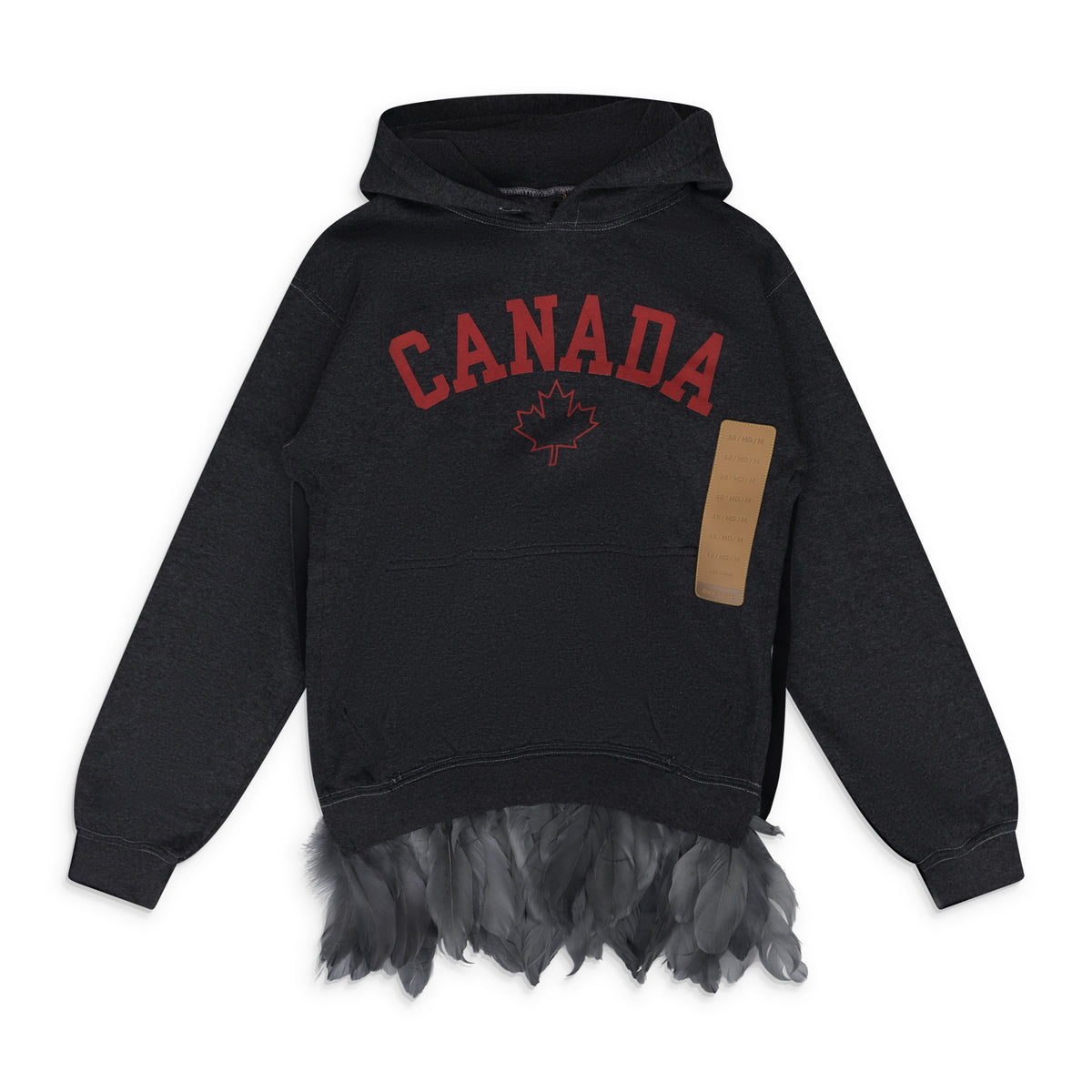 Grey Canada Feather Trim Hoodie