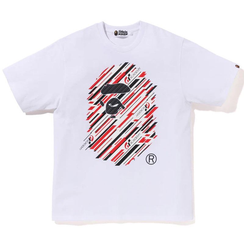 BAPE x Gran Turismo Stripe Ape Head Men's T-Shirt - White