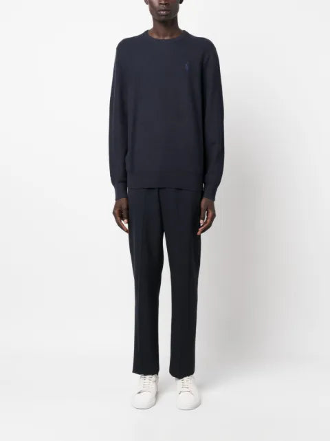 Polo Ralph Lauren embroidered-logo long-sleeve cotton jumper