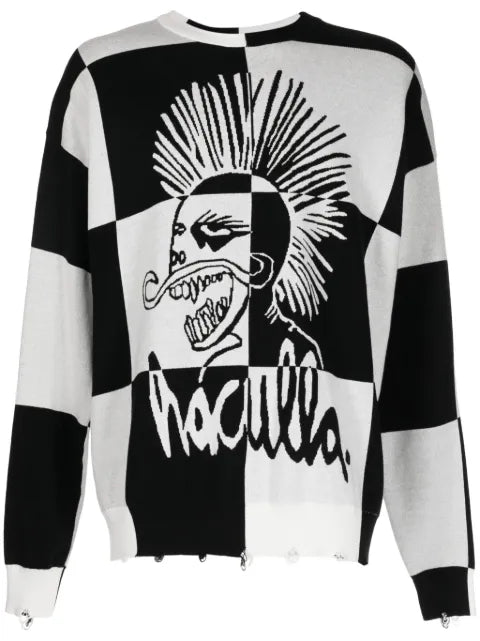 Haculla This Is Chess intarsia-knit jumper
