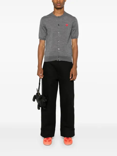 Comme Des Garçons Play logo heart-patch short-sleeve cardigan
