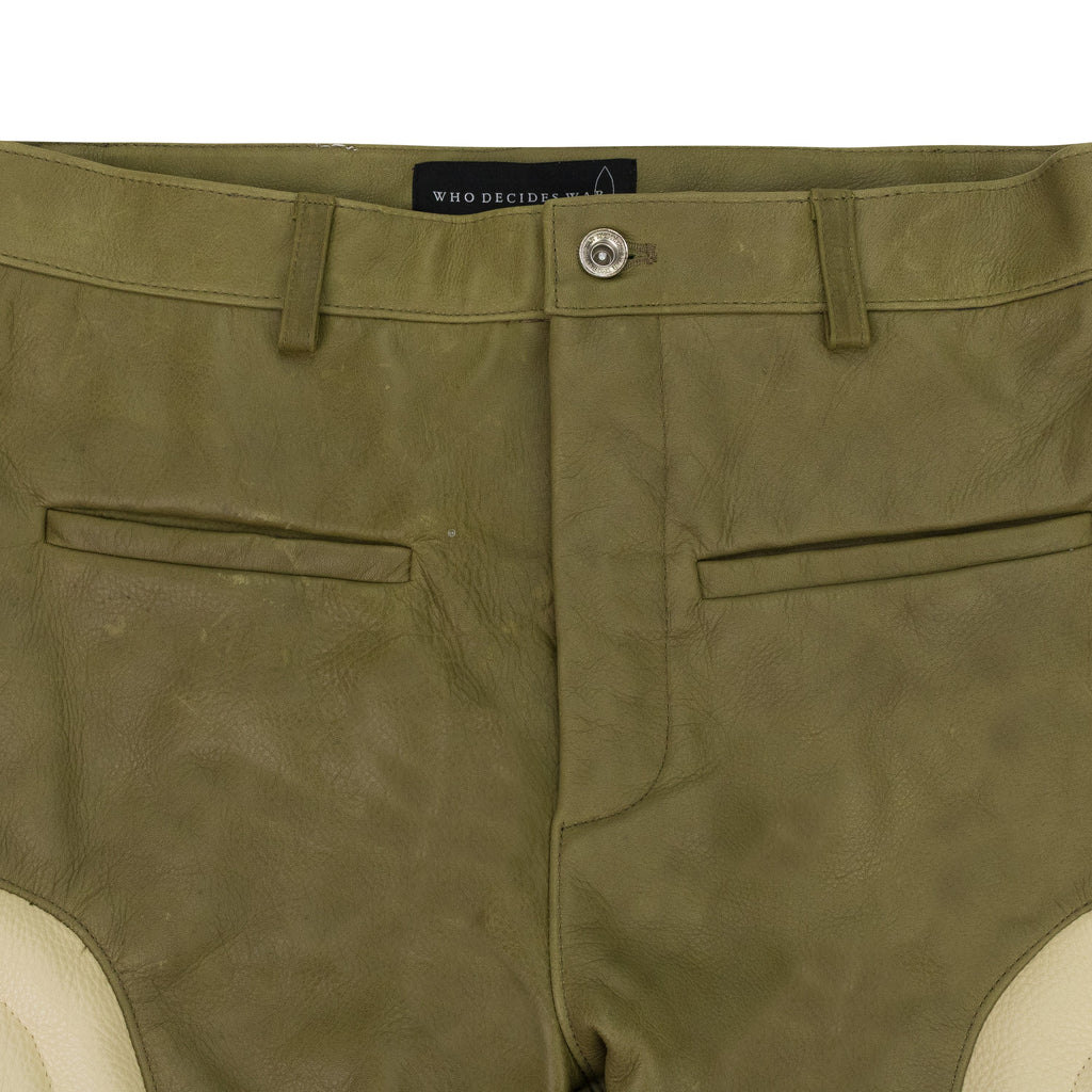 TAN RAISED WINDOW (LEATHER) PANTS