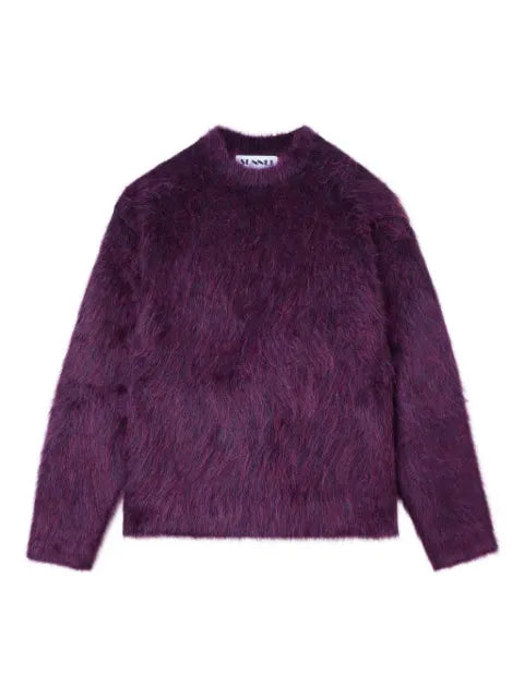 Sunnei hairy-knit crew-neck sweater