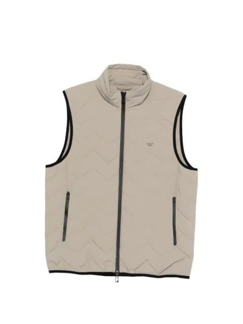 Emporio Armani nylon down gilet with a chevron quilt essential