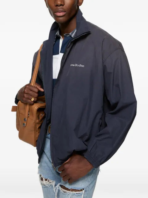 Acne Studios washed-logo zip-up jacket