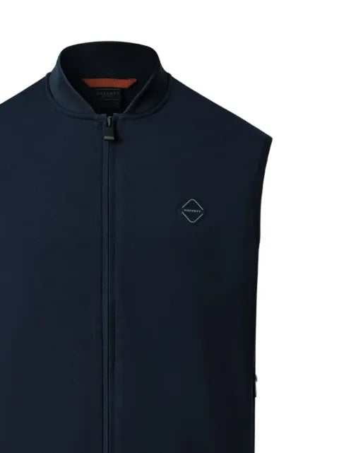 Hackett London logo-patch zip-up gilet