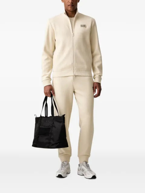 Ea7 Emporio Armani logo-patch zip-up sweater