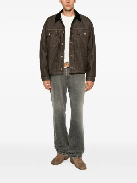 7 For All Mankind corduroy-collar denim jacket