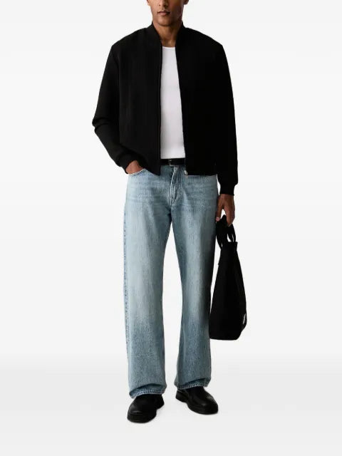 Karl Lagerfeld monogram-jacquard zip-up sweater