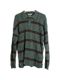Phipps cable-knit striped polo-collar sweater