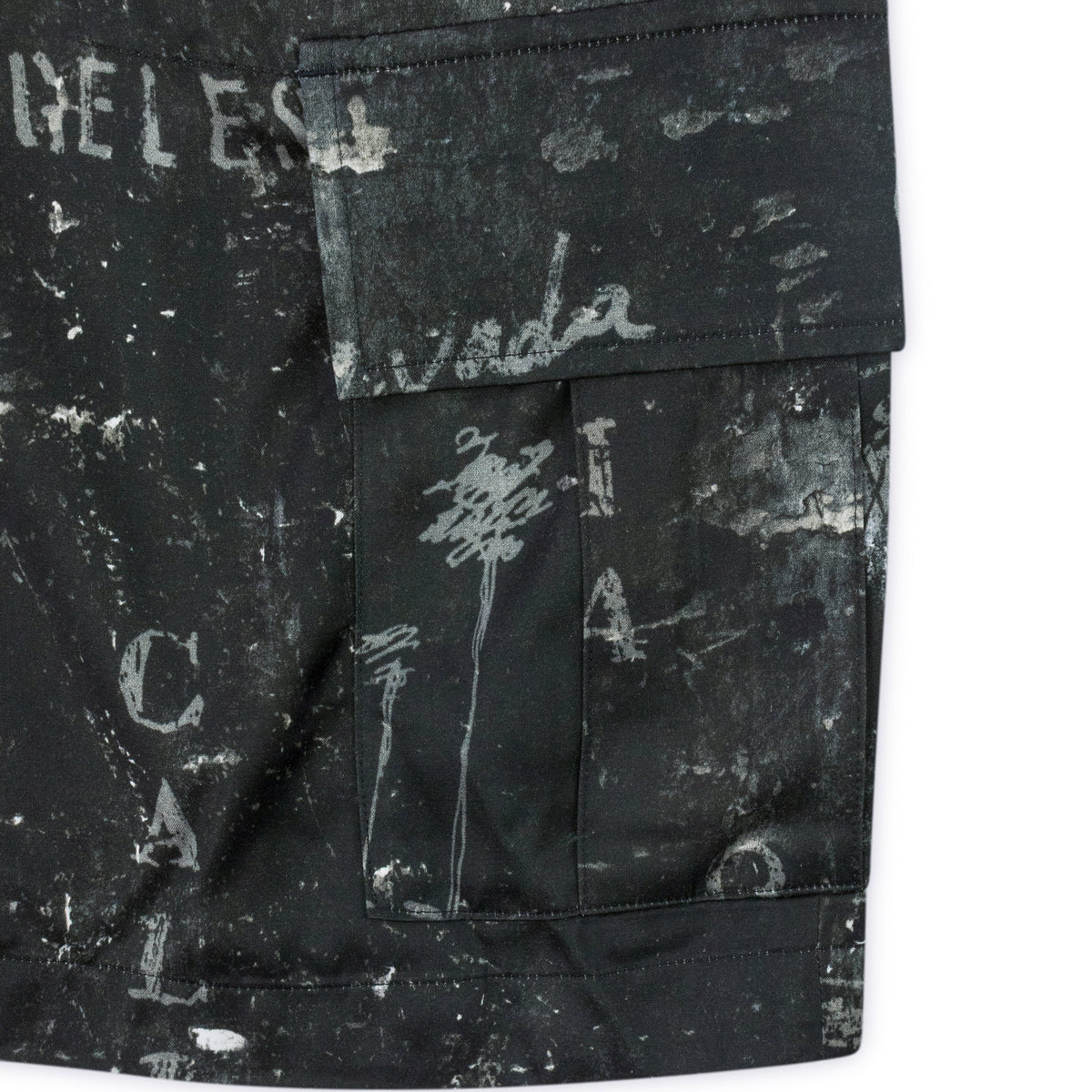 Black Army Stencil Cargo Shorts