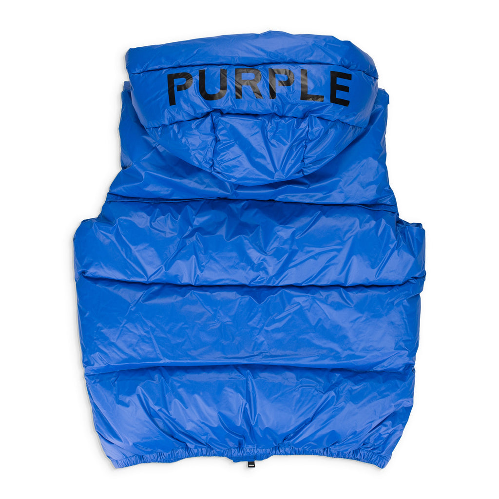 Blue Nylon Puffer Vest