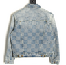 Checkered Denim Jacket – Light Wash