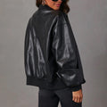 Croc-Embossed Faux Leather Jacket