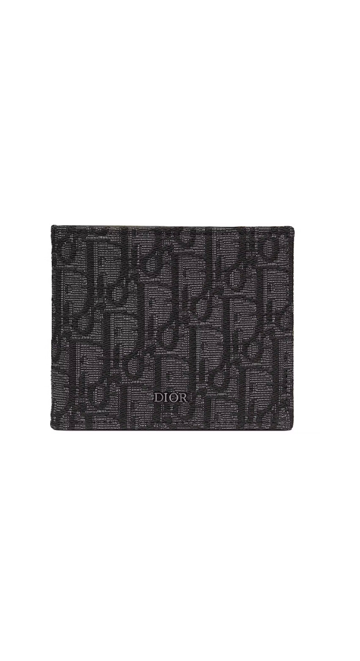 Black DIOR Wallet Oblique Jacquard