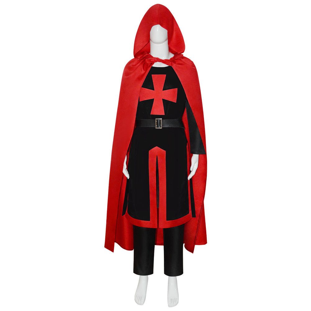 Halloween Templar Knight Cosplay Costume Medieval Crusader Outfit