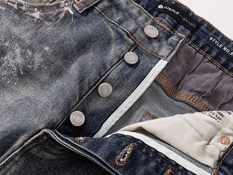 Purple Brand Gray Distressed Paint-Splatter Jeans