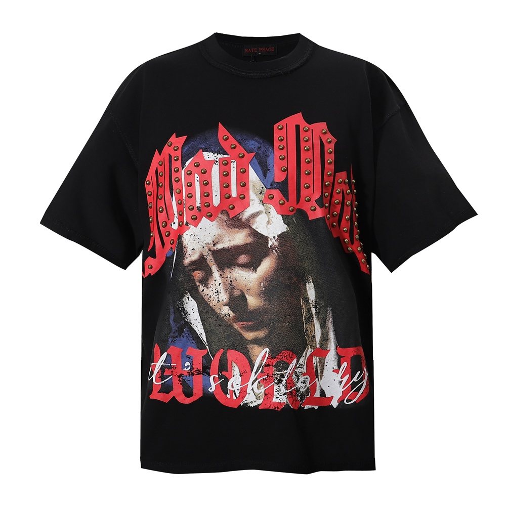 RARE PEACE Mad World Graphic Short-Sleeve T-Shirt
