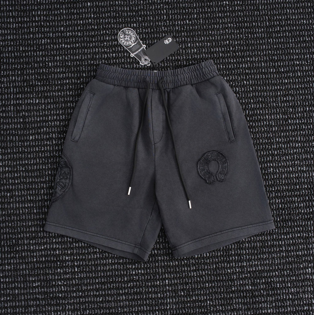 Chrome Hearts Horseshoe Floral Embroidered Shorts