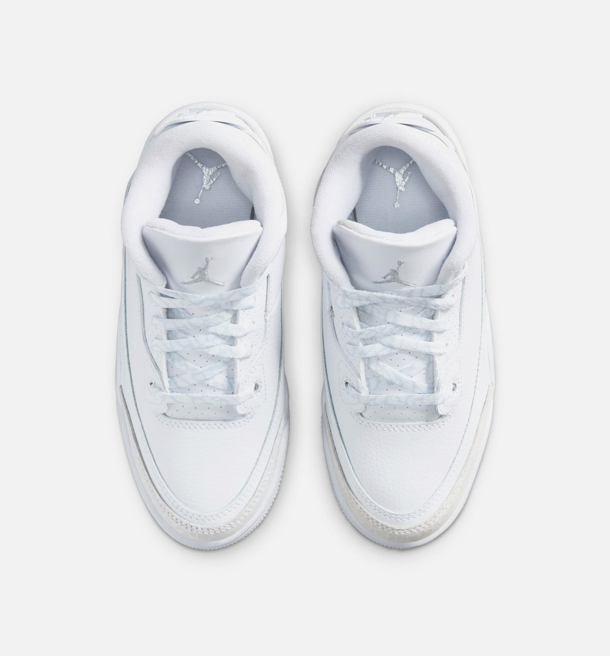 Air Jordan 3 Retro White And Silver Preschool Lifestyle Shoes - White/Metallic Silver