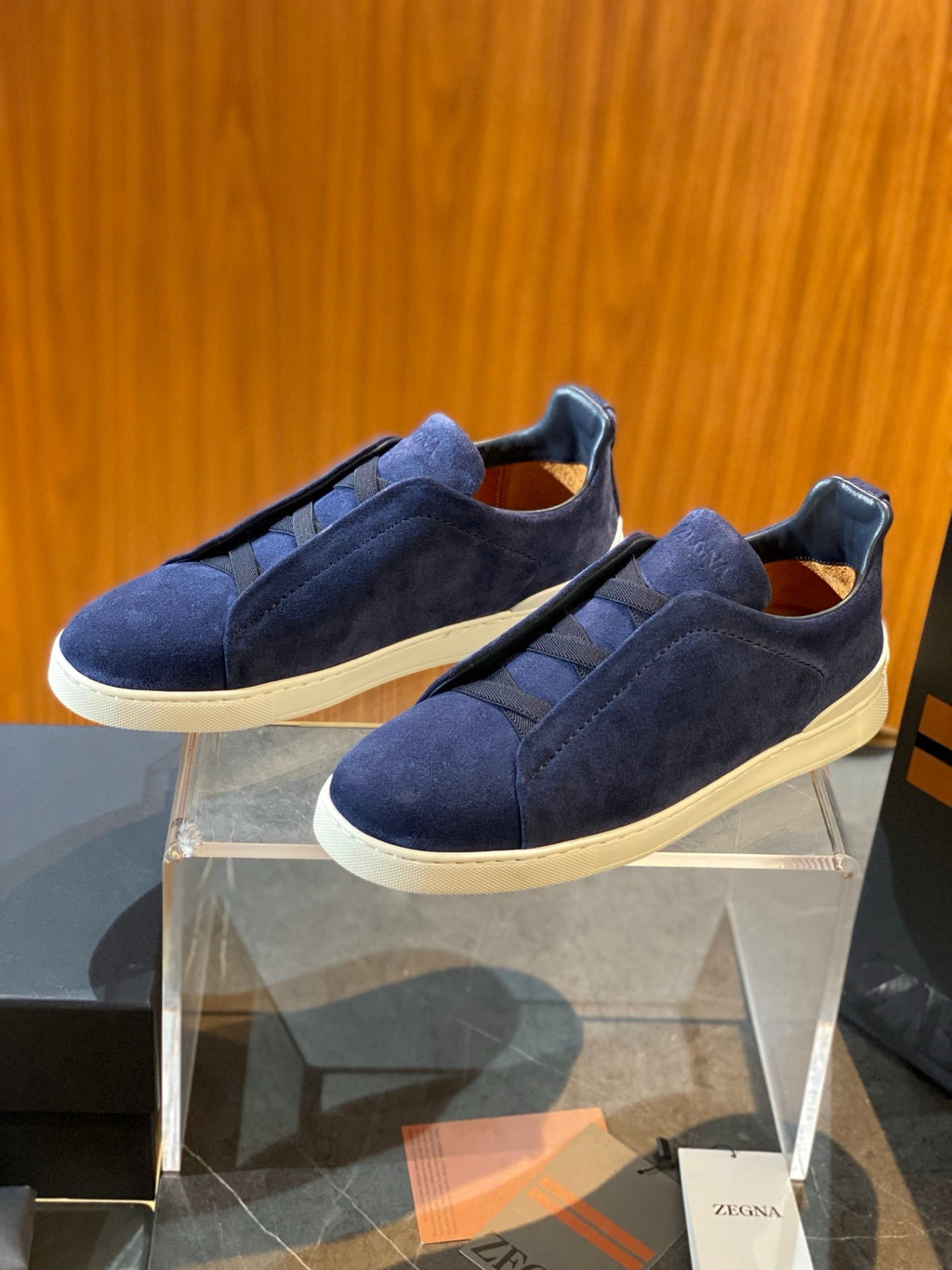 Zegna Triple Stitch Leather Sneakers