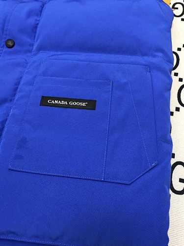Canada Goose Royal Blue Quilted Puffer Vest with Stand Collar