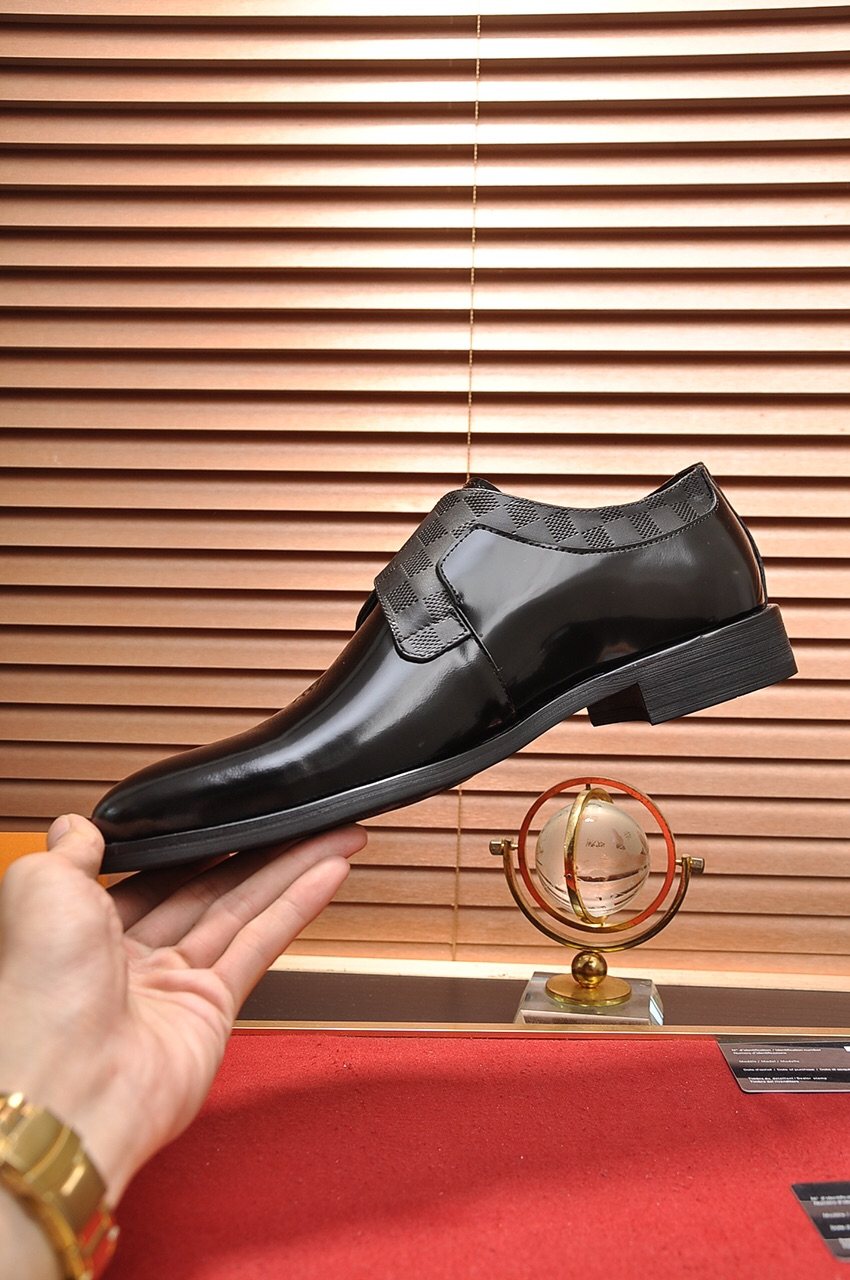 Louis Vuitton Black Buckle Strap Dress Shoes
