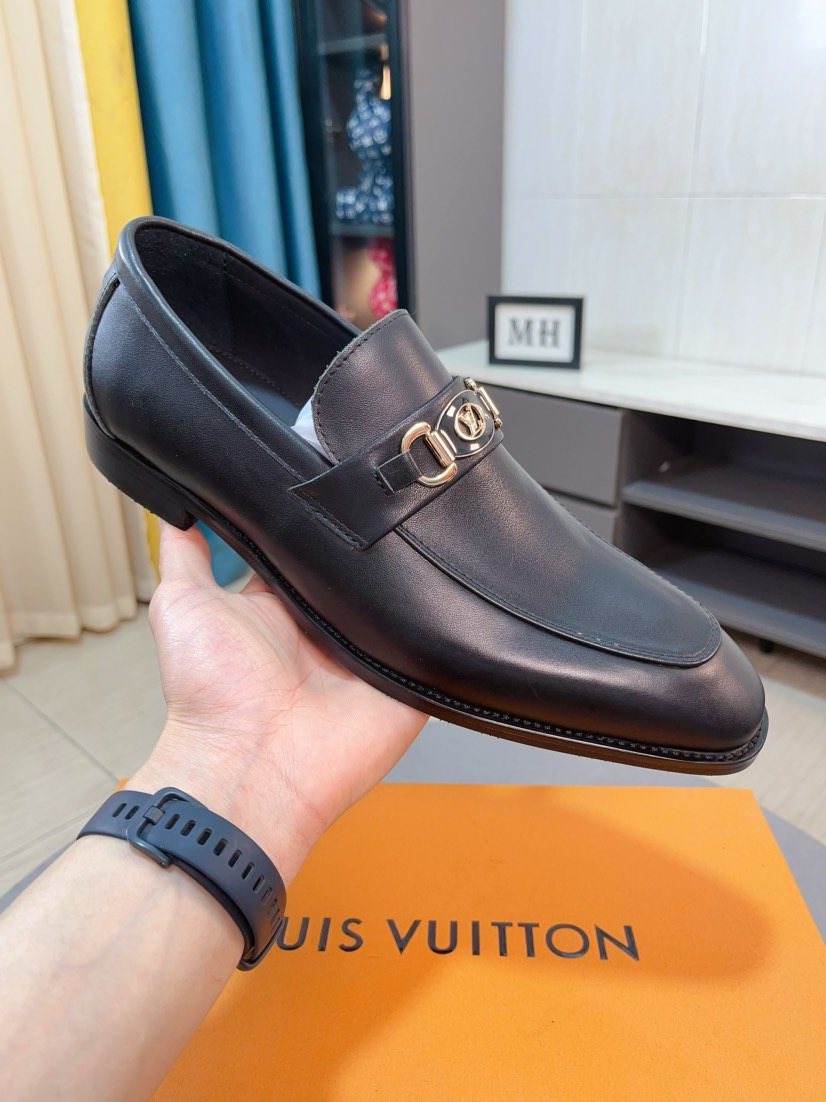 Louis Vuitton Black Hardware Loafers - Gold-Tone Hardware
