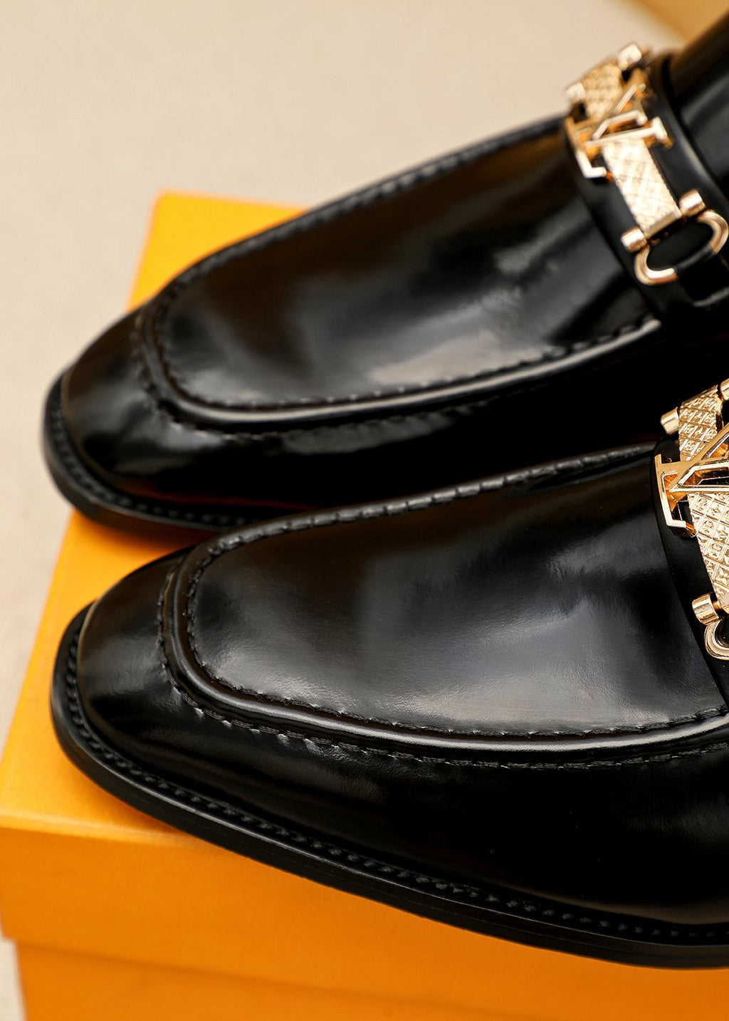 Louis Vuitton Black Buckle Loafers - Silver-Tone Hardware
