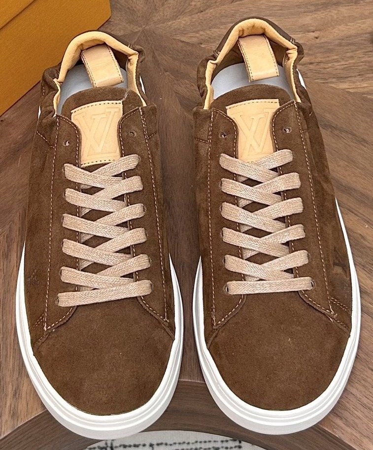 Louis Vuitton Brown Textured Low-Top Sneakers