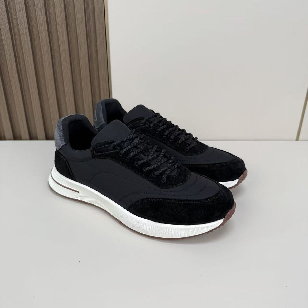 Loro Piana Men's Contrast Lace-Up Sneakers