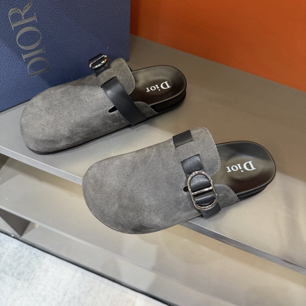 Dior Buckle-Strap Mule Sandals