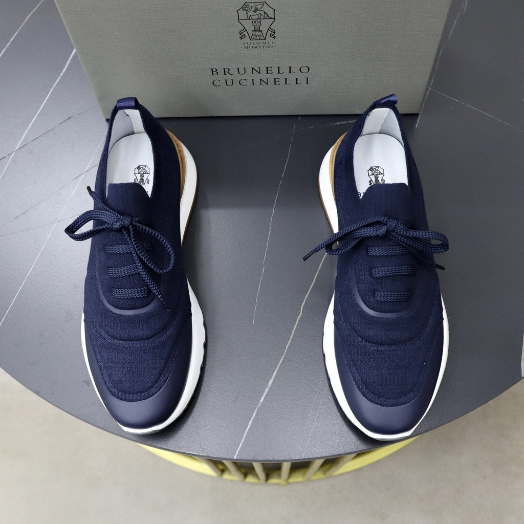 Brunello Cucinelli Low-Top Lace-Up Sneakers - Layered Upper With Contrast Detailing