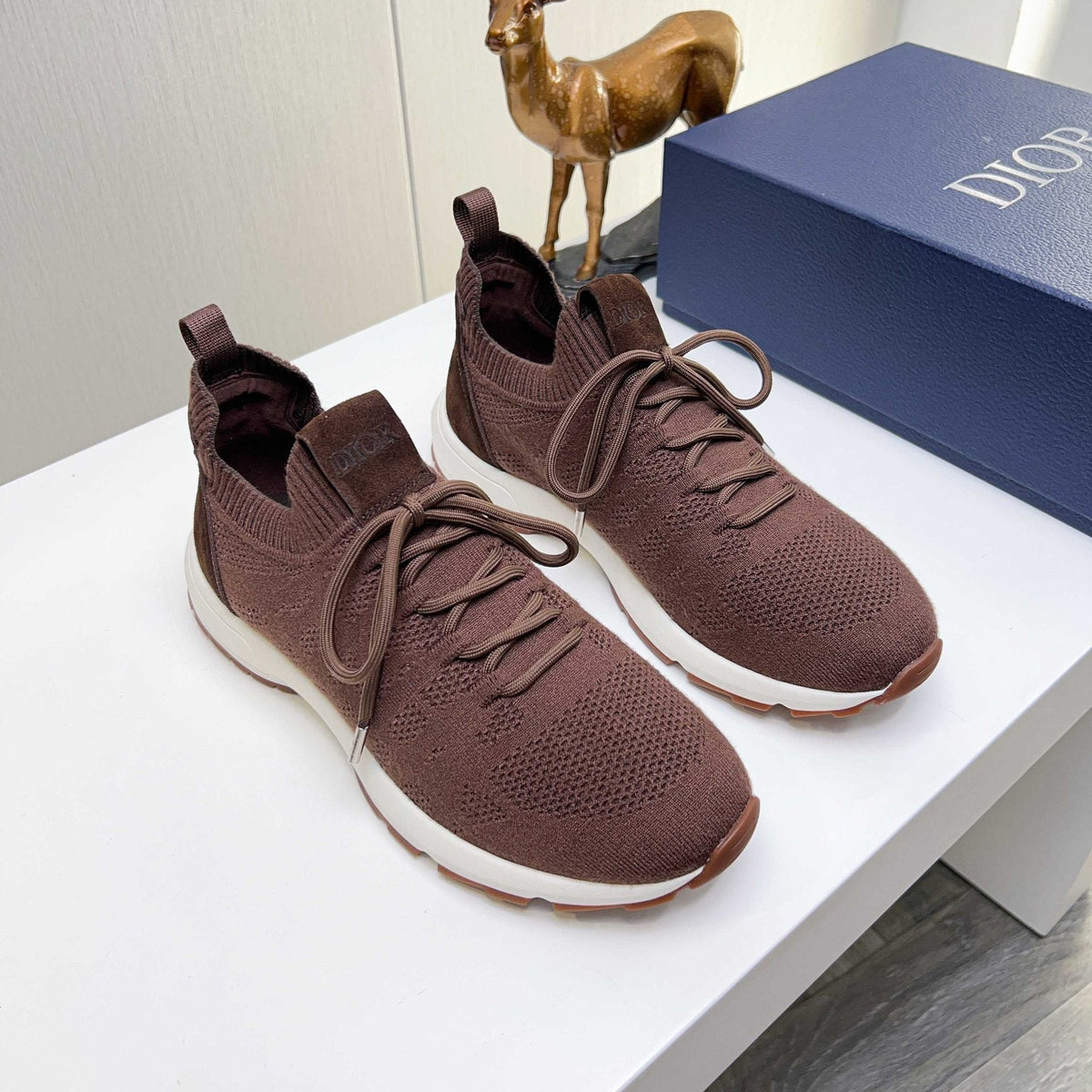 Dior Knit Lace-Up Sneakers - Rear Pull Tab