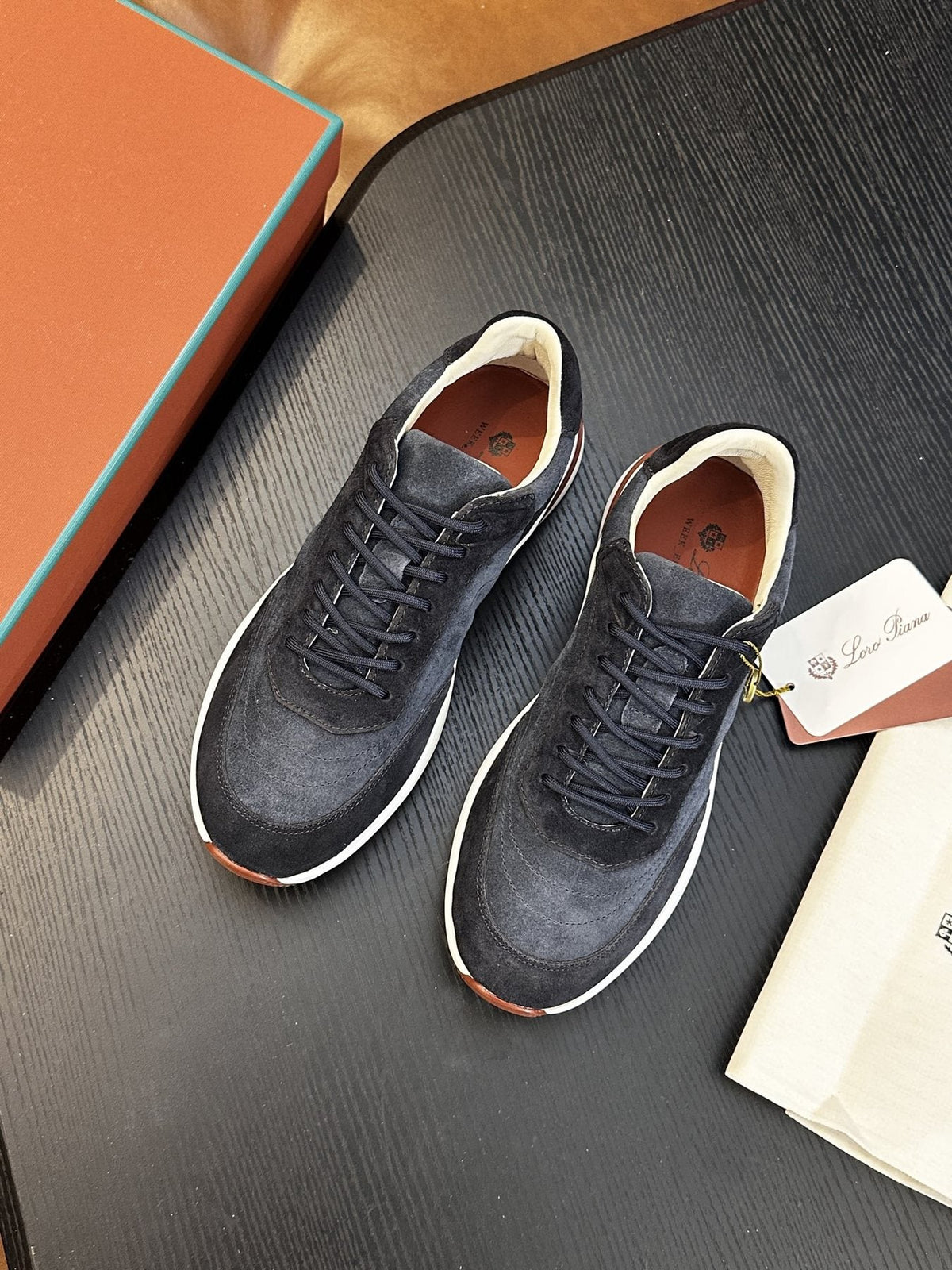 Loro Piana Taupe-Gray Low-Top Sneakers