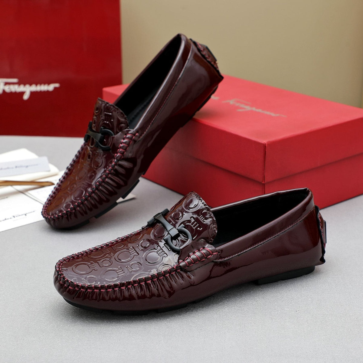 Ferragamo Metal-Bit Moc-Toe Loafers