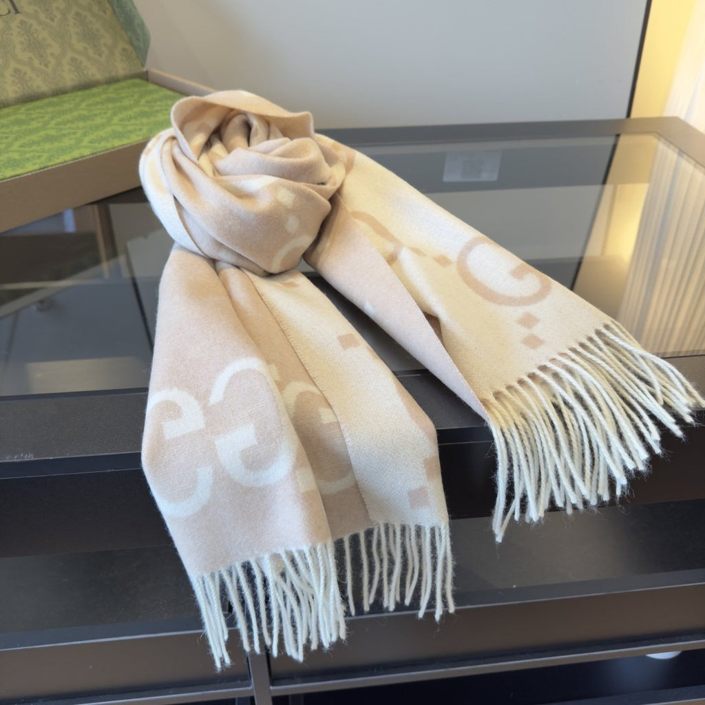 Gucci Reversible GG Fringed Scarf