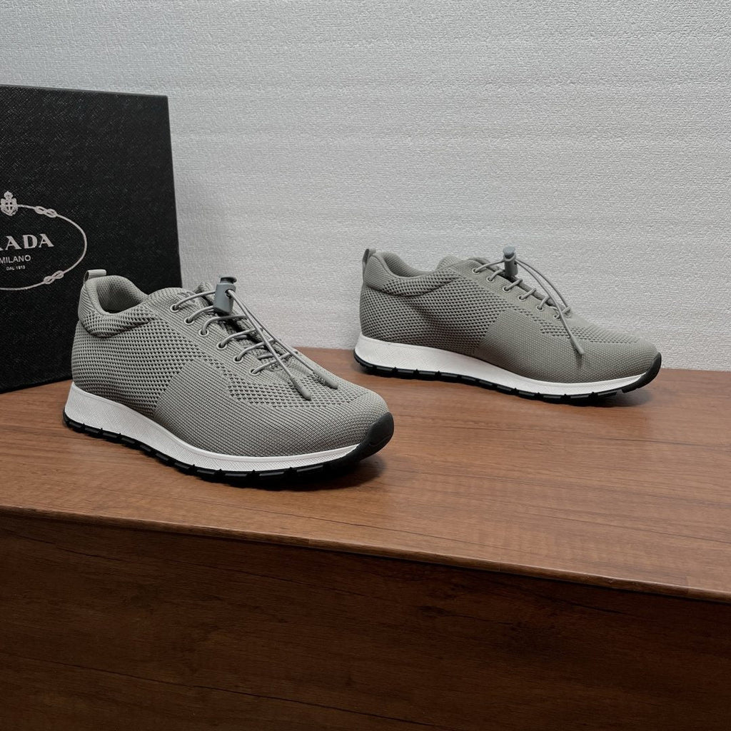 Prada Knit Lace-Up Sneakers