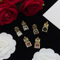 LOEWE ANAGRAM DROP DIAMOND GOLD EARRINGS